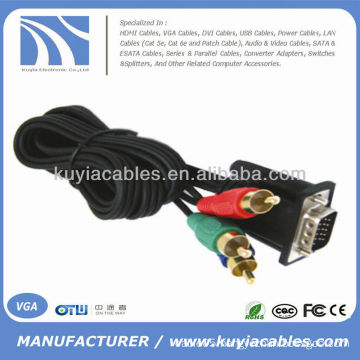 VGA to TV 3 RCA Adapter 1M Cable For Computer PC HDTV